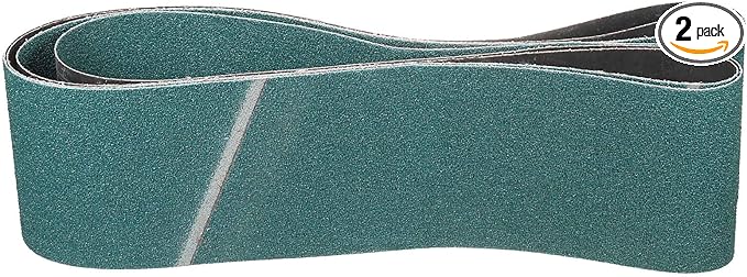 6 x 89 Inch Sanding Belt, 2 Pcs 36 Grit Zirconia Knife Sharpener Belts Work Sharpening for Belt Sander Knife Carving Tool Metal Working
