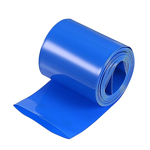 MECCANIXITY Battery Wrap PVC Heat Shrink Tubing 32mm Dia 50mm Flat 10 Feet(3meters) Blue Good Insulation for Battery Pack