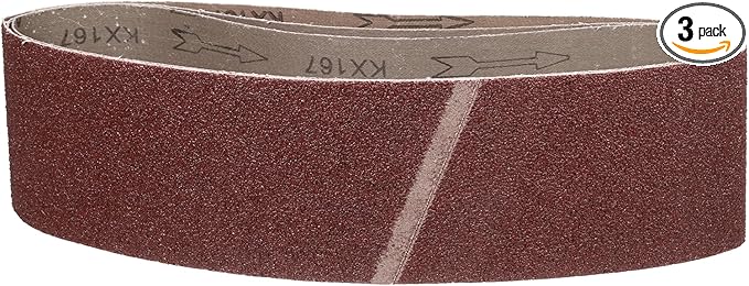 4 x 48 Inch Sanding Belt, 3 Pcs 36 Grit Aluminum Oxide Knife Sharpener Belts Work Sharpening for Belt Sander Knife Carving Tool Metal Working