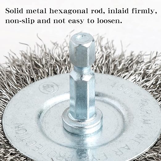 4pcs 3 Inch Stainless Steel Wire Wheel Brushes Kit for Drill with 1/4-Inch Hex Shank (4)