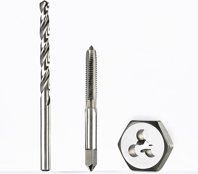 toolant 10-24 NC Tap and Die Set with #25 Drill Bit Combo for Threading
