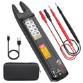 BSIDE DC AC Clamp Meter Open Jaw Smart Digital Multimeter Tester, Rechargeable with True RMS, Measures Current Capacitance Diode Duty Cycle Ohm Hz Continuity V-Alert Live Check Environment Temperature