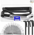 Swpeet 4Pcs 8mm 9mm 10mm Motorcycle Engine Valve Screw Adjustment Tool and 0.005"-0.020" Offset Feeler Gauge Set, Engine Screw Spanner Valve Tool with Stainless Steel Feeler Gauge for Motorcycle