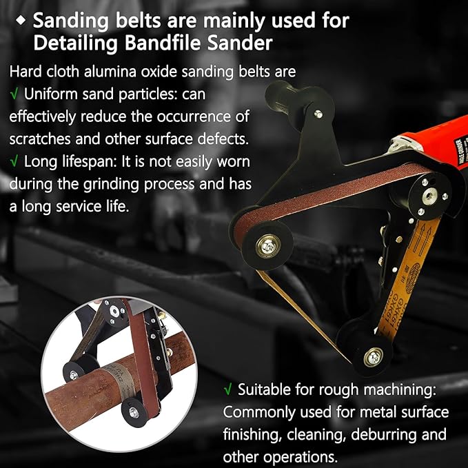 20 Pcs 1-1/2 x 29 Inch Sanding Belts,4 Pcs Each of 60/120/240/400/600 Grits Hard Cloth Sanding Belts for Pipe Sander,740 x 40 mm Sanding Belts for Pipe or Tube Polishing Sanding.