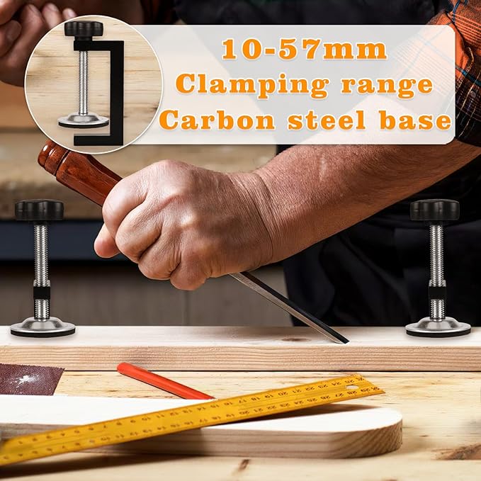 3 Inch C Clamp for Woodworking, Heavy Duty Steel C Clamps, Small C Clamps for Desktop Workpiece Fixing (4 Pcs)