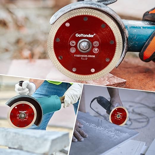 GoYonder 4.5 inch Super Thin Diamond Tile Blade, X Teeth Diamond Saw Blades for Cutting Porcelain Tiles Marbles