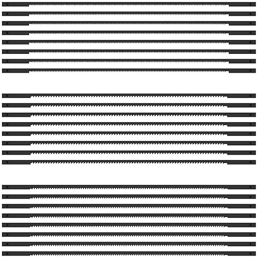 24Pcs Coping Saw Blades Set 6-1/2 Inch High Carbon Steel Pin End Scroll Saw Blade Replacement Kit 15TPI 18TPI 24TPI for Most Wood Plastic Cutting (24)