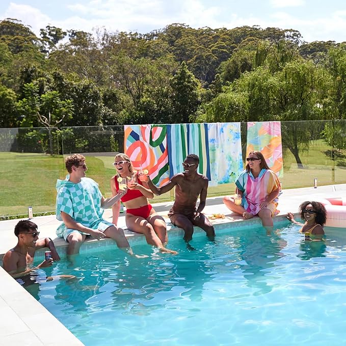 Dock & Bay Beach Towel - Quick Dry, Sand Free - Compact, Lightweight - 100% Recycled - Includes Bag - Sunset Splash - Large (160x90cm, 63x35)