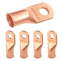 SELTERM 5pcs 1/0 AWG 5/16" Stud Copper Wire Lugs, Ring Terminals, Battery Cable Ends, 0 Gauge Ring Terminal Connectors, UL Heavy Duty Bare Copper Eyelets Battery Terminal Connectors