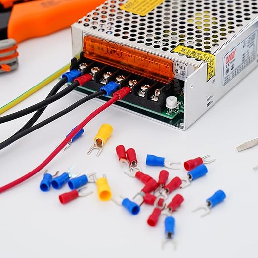 Terminal Block,2 Pack 2 Circuits 20-30A 200v-450v Dual Row Screw Terminals Strip +8 PCS Heat Shrink Wire Connectors