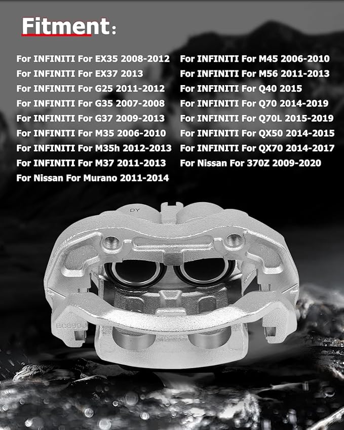 cciyu Front Left & Right Brake Calipers Assembly w/Bracket 19B2870 19B2871 For Infiniti 2006-2019,For Nissan 2009-2020