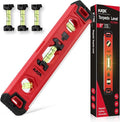 KATA Torpedo Level Magnetic with Light: 9 Inch Shockproof Small Leveler Tool with Ruler - 3 Bubbles Spirit Level with Extra 2 Line Bubble Vials - Plumbing Levelers for Hanging Pictures Home Renovation