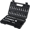 AEROFORCE 1/4 inch 37Pcs Drive Click Torque Wrench Set（4-20 Lb.ft/5.4-27.2 Nm）,Dual-Direction Reversible 1/4" Bike Torque Wrench with Extension Bar, Sockets&Universal Joint, Maintenance Kit for MTB.