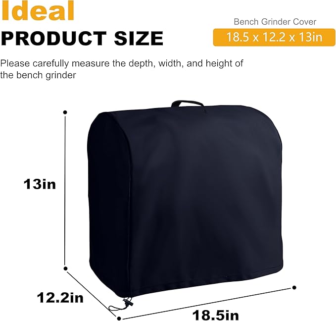 Machine cover for DEWALT DW758 8-inch/DW756 6-inch bench grinder, High density waterproof oxford cloth,Keep dust off and protect your bench grinder. (6-inch)