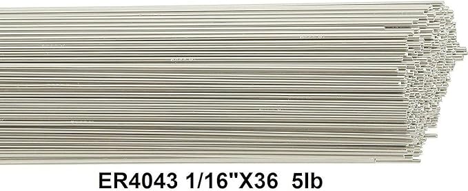 Aluminum 4043 TIG Welding Rod TIG Welding Wire ER4043 1/16"X36" 5Ib Box Tig Rod (1/16" 5 Pound Box) ER4043-063-36 (5)