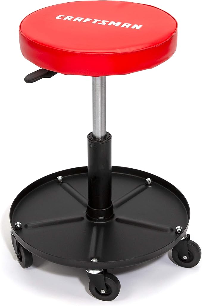 Craftsman CMXZSAJ93382 Adjustable Height Rolling Creeper Stool with Storage Tray