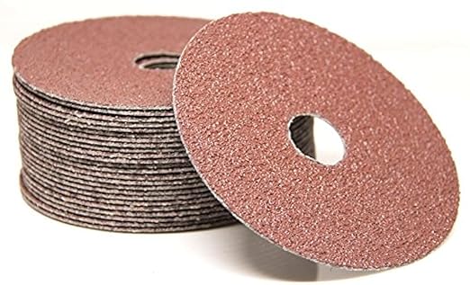 Benchmark Abrasives 4 1/2 Inch Sanding Discs Aluminum Oxide Resin Fiber Grinding Disc for Grinding, Stripping on Wood, Fiberglass, Metal, 7/8" Arbor Angle Grinder Sanding Disc, 25 Pack - 50 Grit