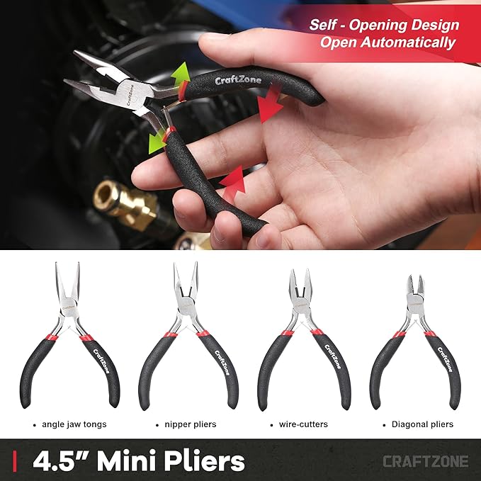 10PC Pliers and Wrench Set with Storage Rack – Includes Locking | Long Nose | Diagonal Cutter | Groove Joint | Linesman & Mini Plier ，High-Quality Carbon Steel Tool Kit for DIY and Home a Gift for Man