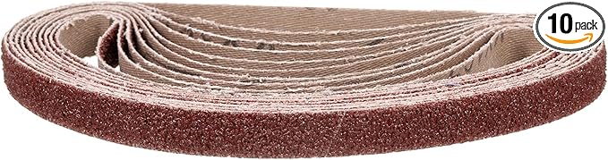 3/4 x 20 1/2 Inch Sanding Belt, 10 Pcs 36 Grit Aluminum Oxide Knife Sharpener Belts Work Sharpening for Belt Sander Knife Carving Tool Metal Working