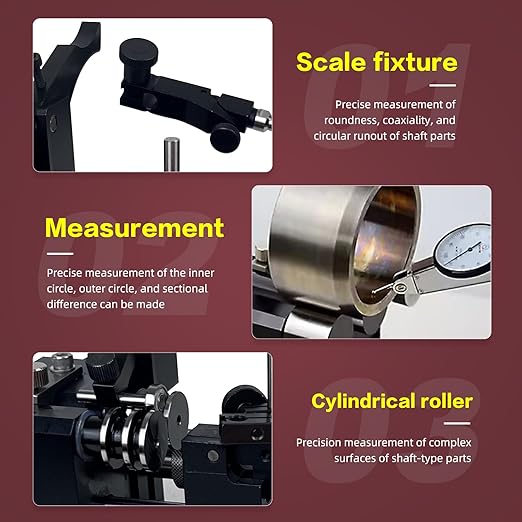 Coaxiality Measuring Instrument, Concentricity Tester, Measuring Dia 1-35mm, Length 102mm, Precision Resolution 0.002mm, with A Two Measuring Stand and an Sliding Guide Rail