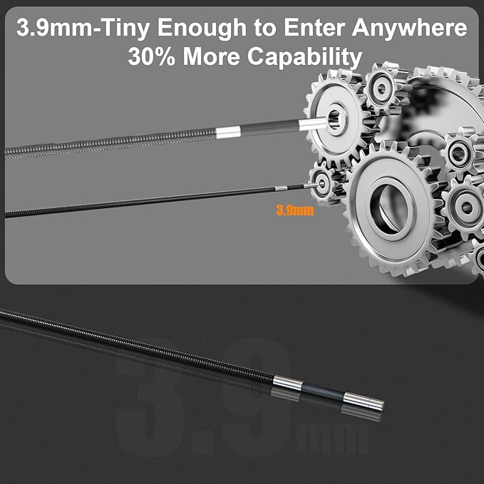 3.9mm Articulating Borescope, Professional Industrial Endoscope Inspection Camera with Super Thin Articulated Camera, Flexible Fiber Optic Scope with Light, Cool Gadgets for Men- 3.3FT