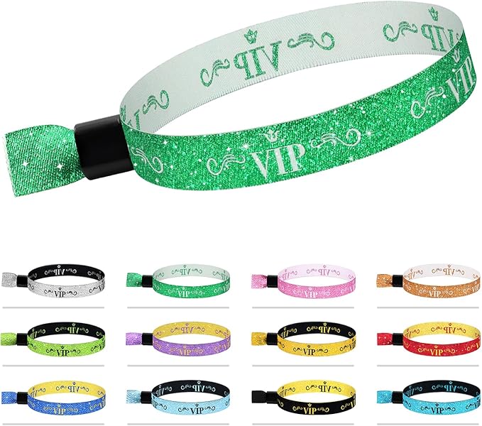 100 Pcs VIP Cloth Event Wristband, Disposable VIP Wristbands for Events, Colored VIP Wristbands Events,for Lightweight Concert,Club Entrance Wrist Strap Party Wristband Event (Color : Green)
