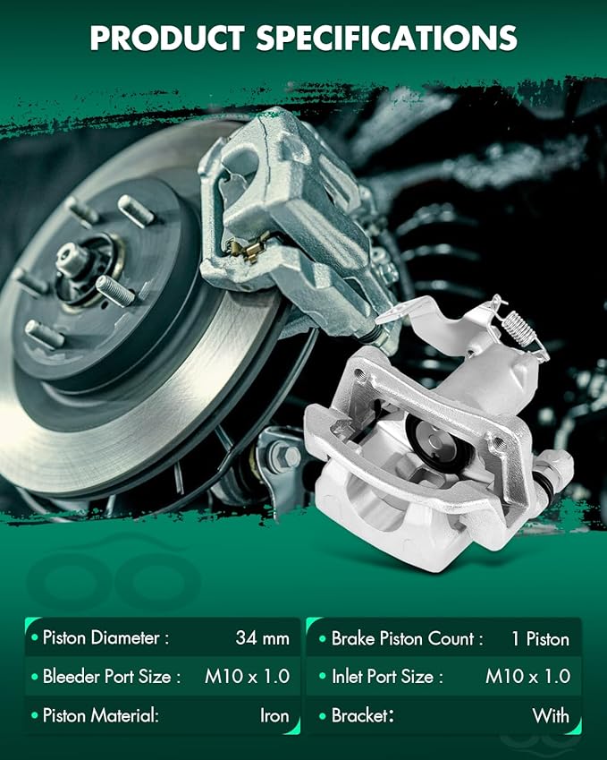 SCITOO 19B6788 Disc Brake Caliper Assembly with Bracket Fit For Hyundai For Elantra GT/For Veloster, For Kia For Forte/For Forte Koup/For Forte5