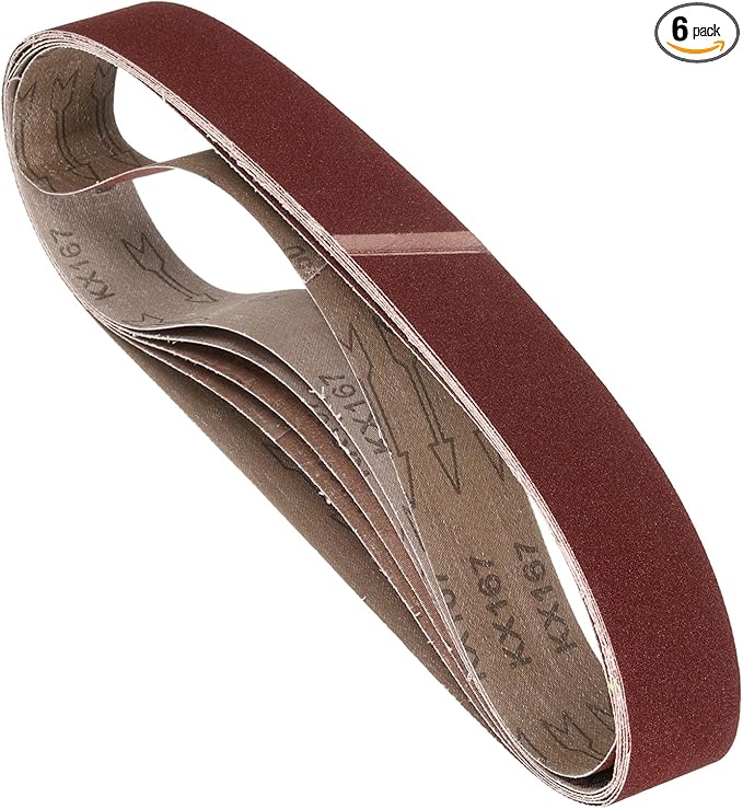 6 Pcs Sanding Belts 2 x 42 Inch 180 Grit Aluminum Oxide Abrasive Sandpaper for Belt Sander Metal Grinding Wood Working Weld Rust Removal