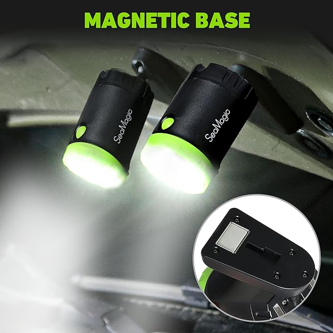 3-Pack Rechargeable LED Work Lights with Portable Case, 360-Degree Adjustable Spotlights with Magnetic Base, Clamp Lights for BBQ, Workshop, Construction Site, Car Repairing and Home Using