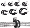 Glarks 26Pcs 1/4'' 304 Stainless Steel Cable Clamps, Rubber Cushioned Insulated Clamps Hose Clamps Loop Clamps Pipe Clamps Metal Clamps Set for Tube, Pipe or Wire Cord Installation