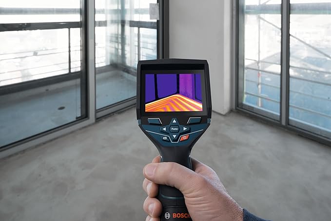 BOSCH GTC400C 12V Max Connected Thermal Camera, Includes 2 Ah 12V Max Lithium-Ion Battery & Charger, USB Cable, & Soft Pouch