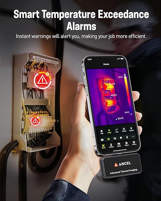 ANCEL IR101 Thermal Imaging Camera, 512x384 IR Resolution Thermal Camera for iPhone iPad (iOS), 25Hz Refresh Rate Thermal Imager with Lightning Port for Home/Pets/HVAC/Engine/Industrial Inspection
