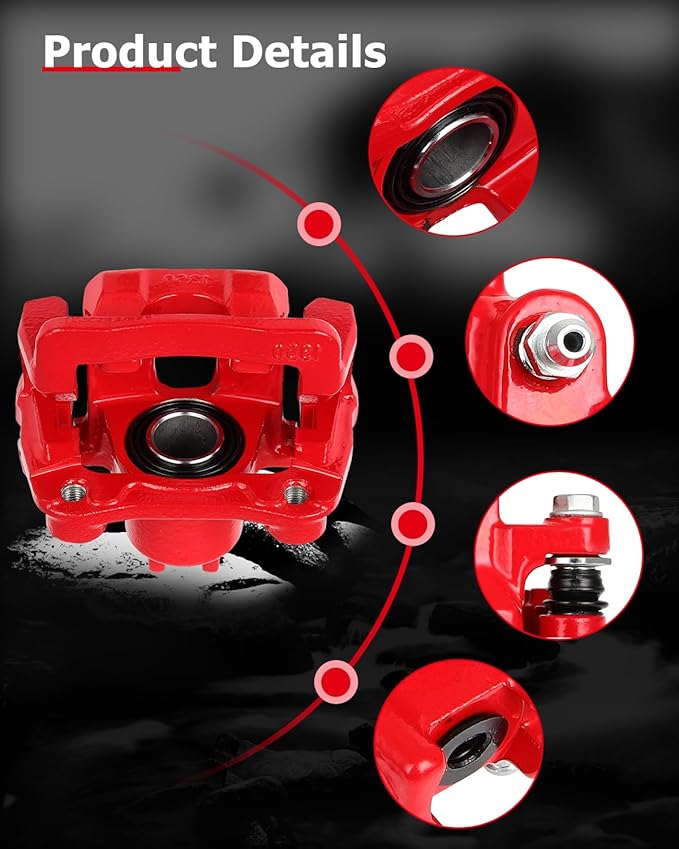 cciyu Rear Left & Right Brake Calipers Assembly w/Bracket 19B2675 19B2674 2001 2002 2003 2004 2005 2006 For Acura For MDX,2003 2004 2005 2006 2007 2008 For Honda For Pilot