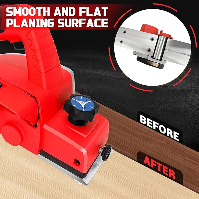 Cordless Handheld Planer for Milwaukee 18V M18 Battery, 15000 RPM Power Wood Planer, 3-1/4 Inch Brushless Power Planer for Woodworking, Carpenter Home DIY(No Battery)
