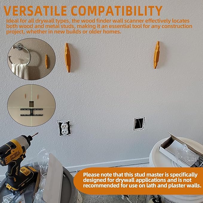(4-Pack) Calvana Magnetic Stud Finder Wall Scanner, Stud Finder Magnet, Wall Detector Scanner, Compatible with All Drywall Construction, No Batteries Required, Wall-Friendly Construction，Easy to Use