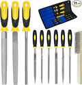 Steel File,Metal File,Half-Round/Round Files and 6 pcs Needle Files with Storage Bag and Steel Brush for Woodwork, Metal, Leather and Plastic