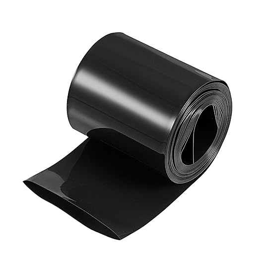 MECCANIXITY Battery Wrap PVC Heat Shrink Tubing 32mm Dia 50mm Flat 10 Feet(3meters) Black Good Insulation for Battery Pack
