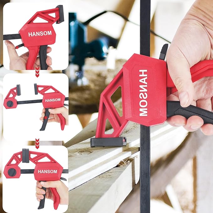8-Pack 12&6 Inch Bar Clamps,Woodworking Clamps Light Duty 180LBS Throat Depth 2-1/3”,One-Handed Quick Grip/Spreader Wood Clamps,Bar Clamps Set with Quick Change Button