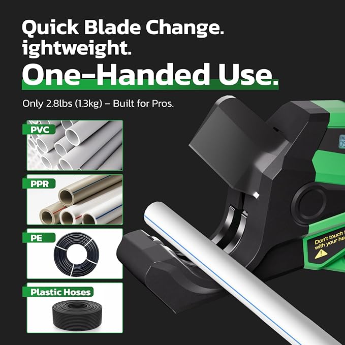 NEXON PVC Pipe Cutter for Makita 18V Battery, Plastic Tubing Cutter with LCD Display, Cuts up to 1-1/2" Electric PVC Cutter, Cutter Tool for PVC, PPR, PE, PEX,SK5 Blade(Battery not include)