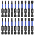 HPHOPE Impact Hex Head Allen Wrench Drill Bit Set 20 Pcs - Metric&SAE, S2 Steel Hex Bits Set, 1/4” Hex Shank with Magnetism, 50mm Long with Storage Box.
