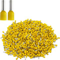 XHF 1000 PCS AWG 22/0.5mm² Wire Ferrules Insulated Copper Crimp Connectors, Crimp Pin Cord End Terminals Yellow