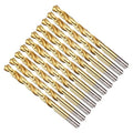 Drill Bit, 19/64" Cutting Diameter, 4341 HSS TiN Coated 135° Cutting Angle Jobber Bits - (Applications: for Drilling Soft Metal Plastic Wood), 10-Pieces