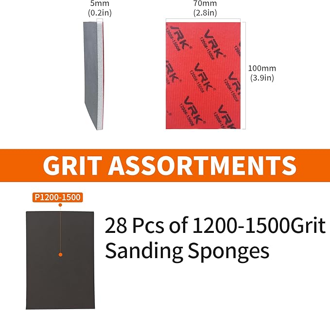 28 Pcs 1200-1500 Grit Sanding Sponge,Ultra Fine Sandpaper,Soft Foam Hand Sander Block Wet Dry Sanding Pads for Automobile Wood Furniture Metal Drywall Polishing