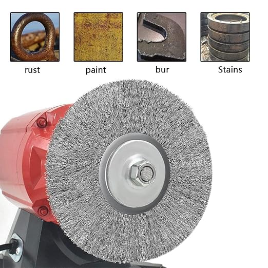 YKLP 4 inch Stainless Steel Wire Wheel Brush with 5/8" Bore for Angle Grinder Derusting Cleaning Polishing