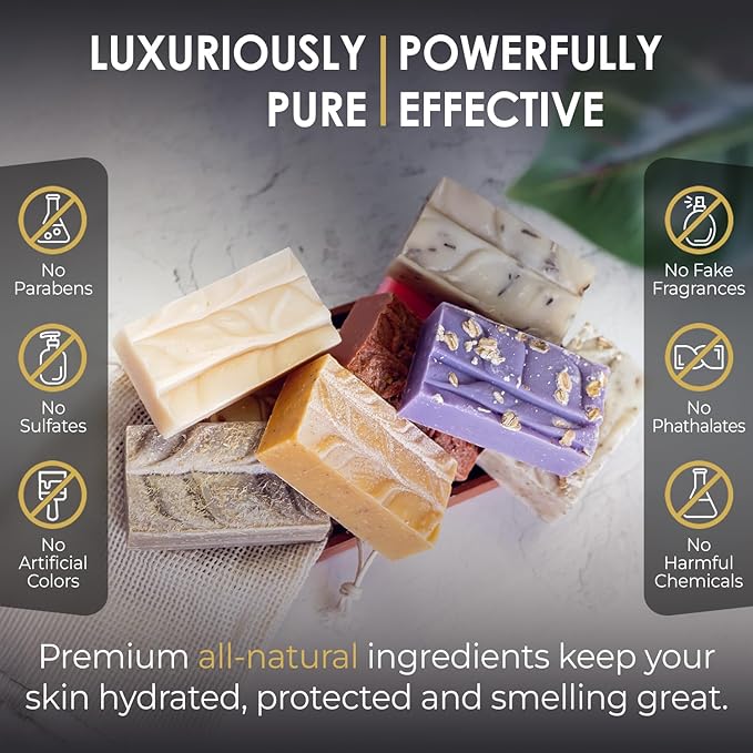 Peppermint Oatmeal Bar Soap, Scented with Premium Peppermint Essential Oils, Handmade in the USA, Moisturizing and Therapeutic for Face/Body, For Sensitive Skin