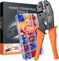 Wire Terminals Crimping Tool Kit, Preciva AWG20-10/0.5-6mm²Insulated Ratcheting Crimper Tool with 350PCS Insulated Wire Connectors