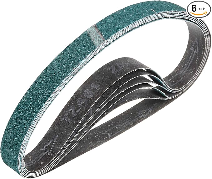 HARFINGTON 2 x 36 Inch Sanding Belts, 6 Pcs 60 Grit Zirconia Abrasive Belt Sander File Belts for Woodworking, Metal Polishing, Knife Sharpener