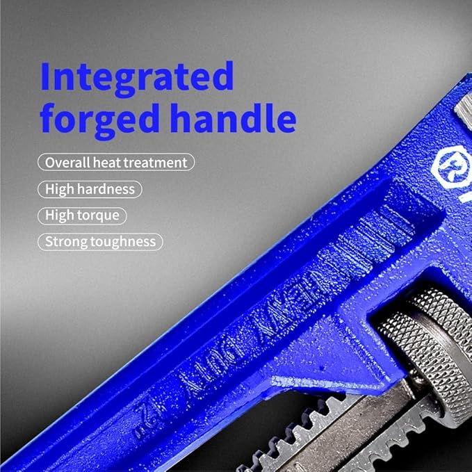 24 inch Industrial Grade Pipe Wrench - Straight,Heavy Duty,Forged High Carbon Steel Plumber's Tool for Water, Plumbing & Fire Protection Pipes