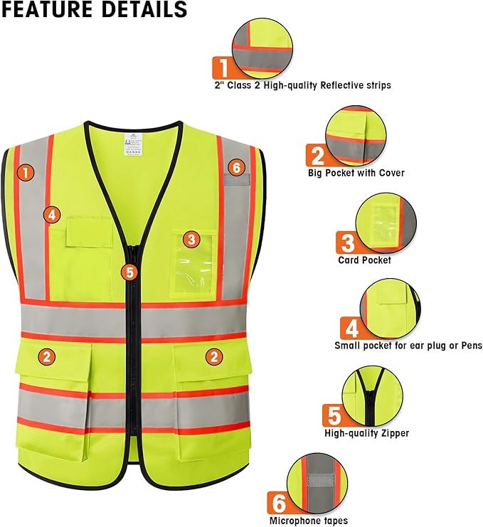 TOURGO Safety Vest Meets ANSI Class 2 Standards
