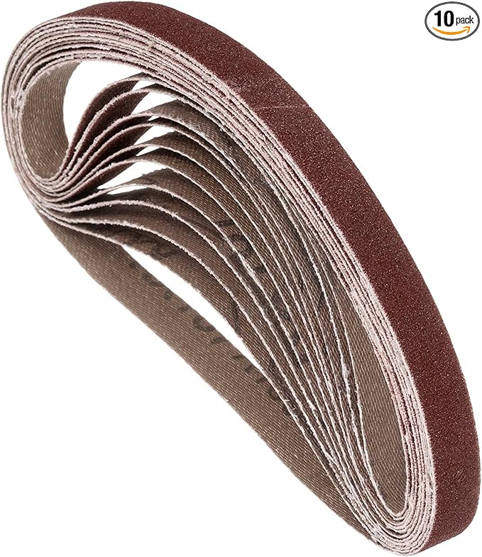 10 Pcs Sanding Belts 3/8 x 13 Inch 150 Grit Aluminum Oxide Abrasive Sandpaper for Belt Sander Metal Grinding Wood Working Weld Rust Removal